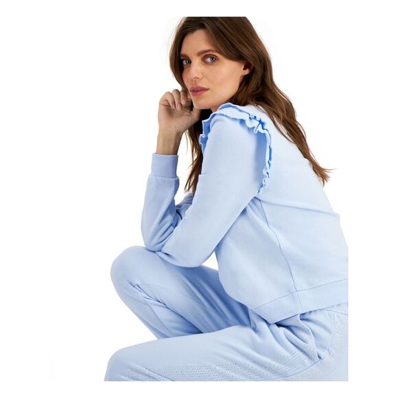 INC Womens Embellished Ruffled Sweatshirt - Picture 3 of 4